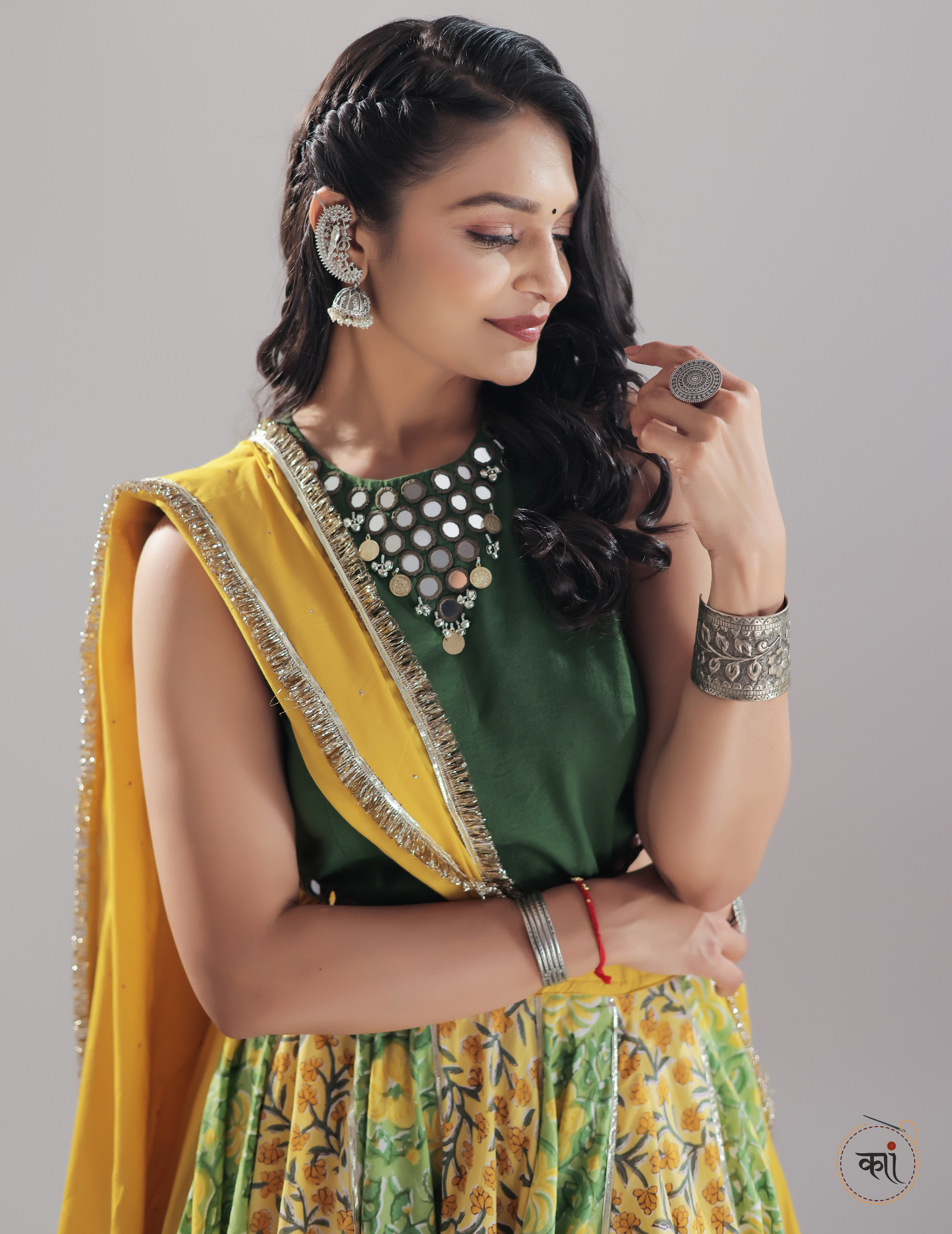 Mirror Blouse chaniya choli