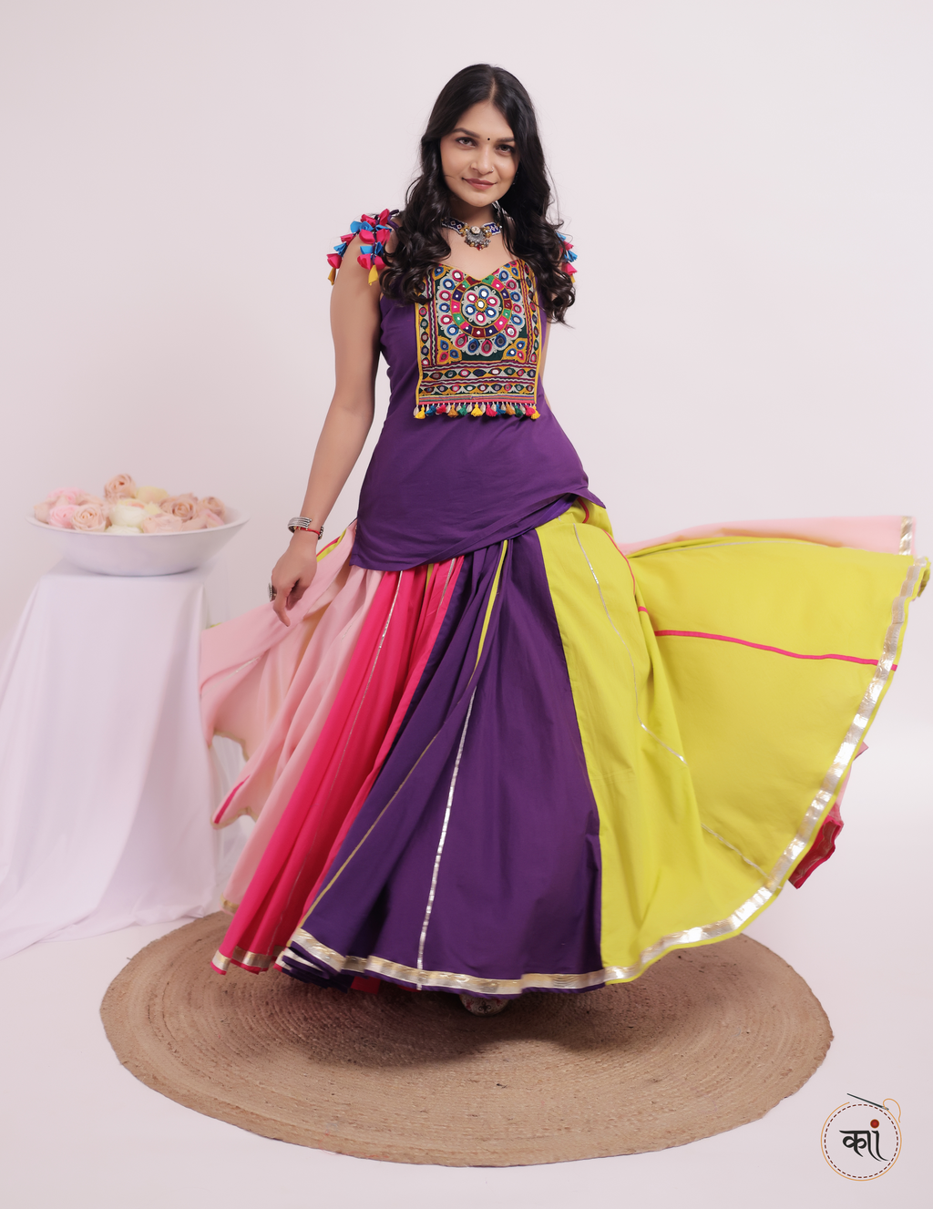 Multi colour ghaghra choli
