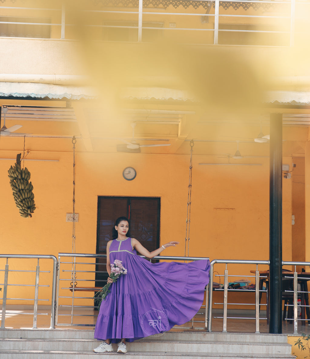 Layerd maxi dress with handwork