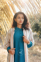 Long kurta style shirt with shirt strip jacket