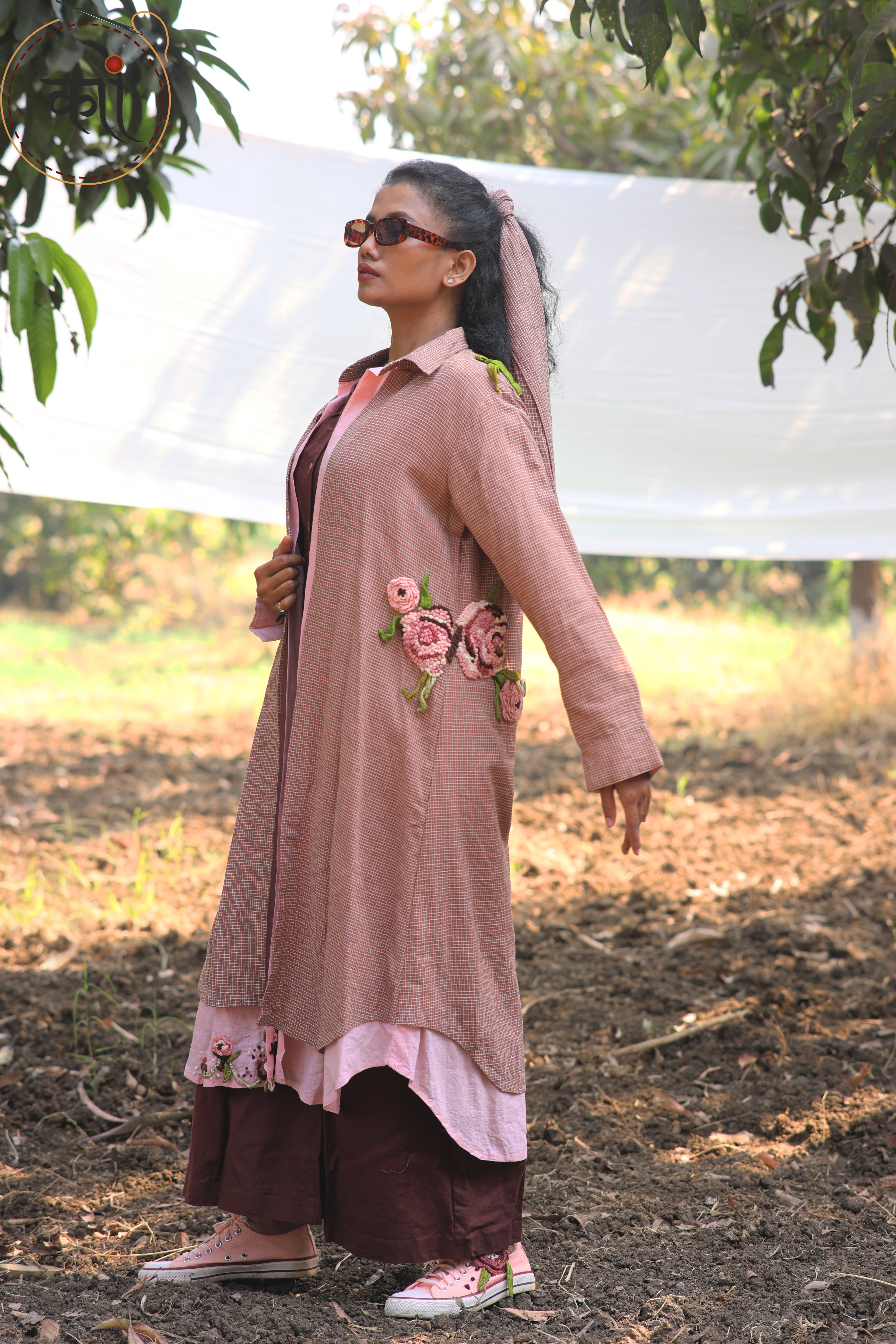 Pixel shirt jacket with jumpsuit